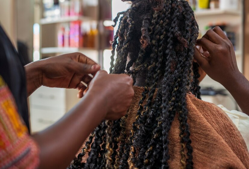 Woman Getting Her Hair Styled