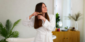 Close-up of Professional Hair Styling